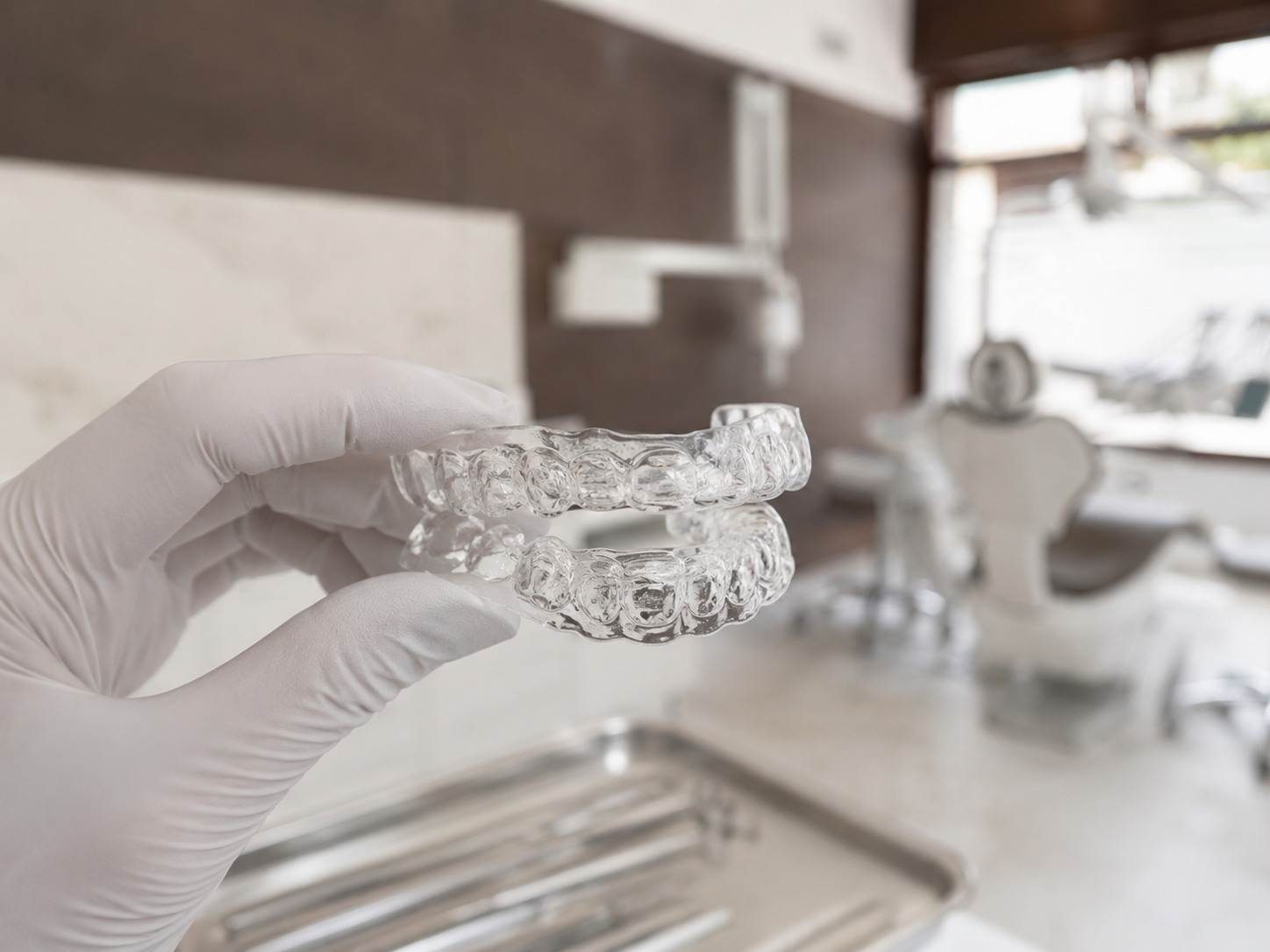 Bite dentale trasparente utilizzato nel percorso di posturologia a Castelvetrano