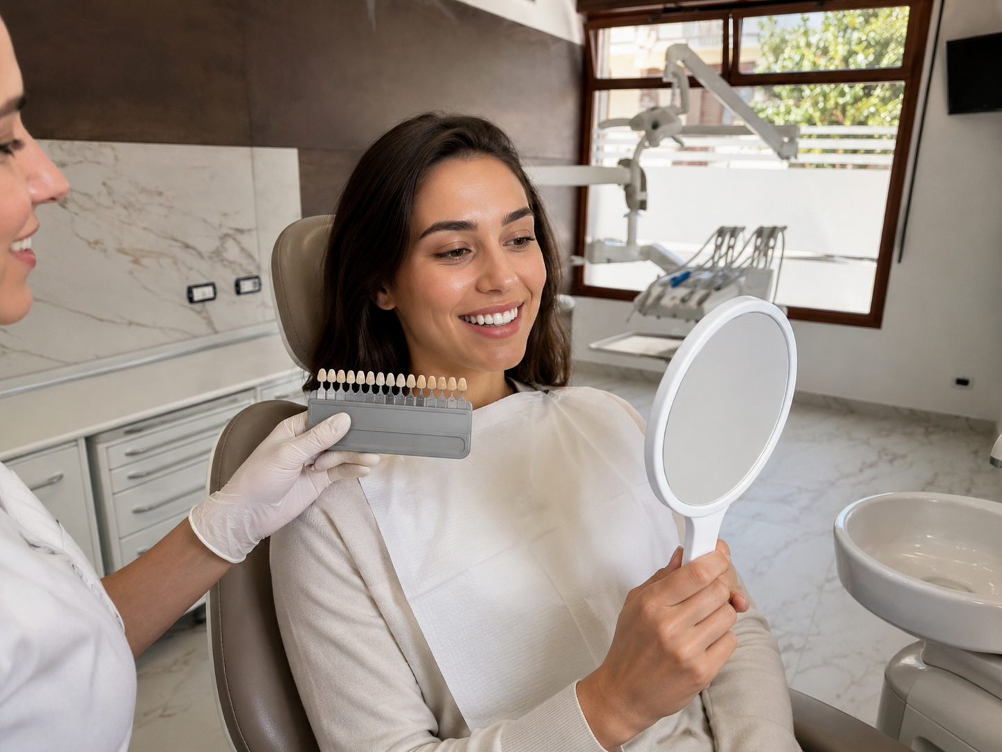 Consulenza per sbiancamento dentale con scala colore a Castelvetrano