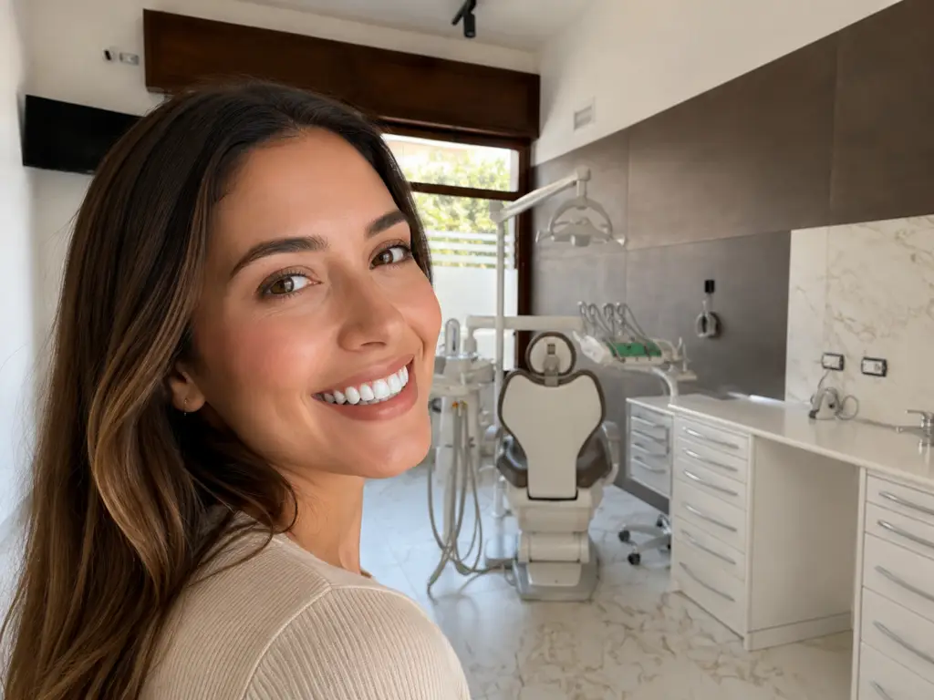 Sorriso luminoso dopo trattamento di estetica dentale a Castelvetrano
